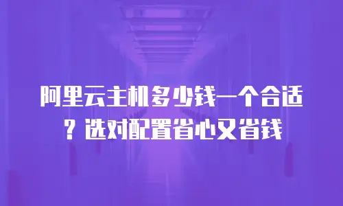 阿里云主机多少钱一个合适？选对配置省心又省钱