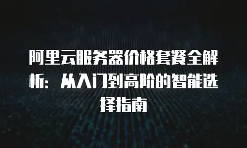 阿里云服务器价格套餐全解析：从入门到高阶的智能选择指南