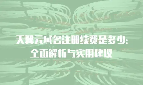 天翼云域名注册续费是多少：全面解析与实用建议
