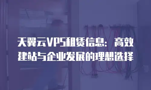 天翼云VPS租赁信息：高效建站与企业发展的理想选择