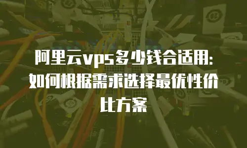 阿里云vps多少钱合适用：如何根据需求选择最优性价比方案