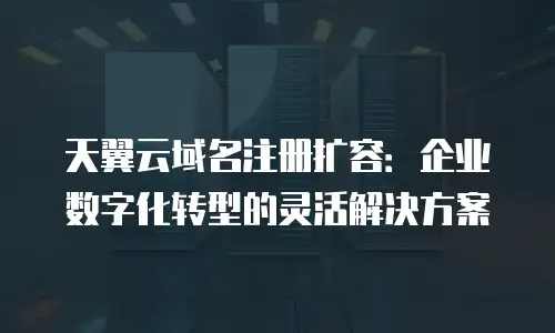 天翼云域名注册扩容：企业数字化转型的灵活解决方案