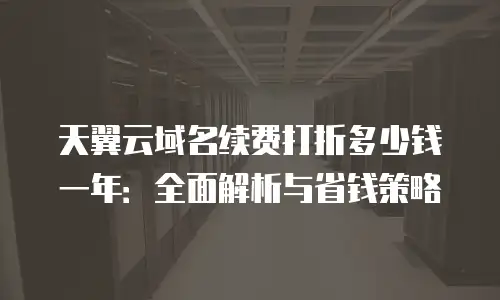 天翼云域名续费打折多少钱一年：全面解析与省钱策略