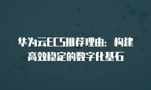 华为云ECS推荐理由：构建高效稳定的数字化基石