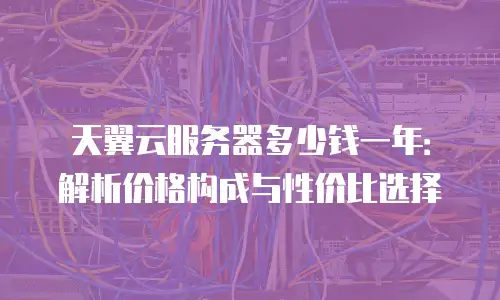 天翼云服务器多少钱一年：解析价格构成与性价比选择