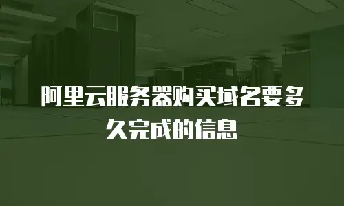 阿里云服务器购买域名要多久完成的信息