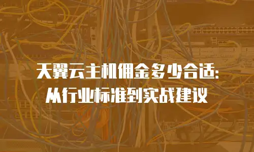 天翼云主机佣金多少合适：从行业标准到实战建议