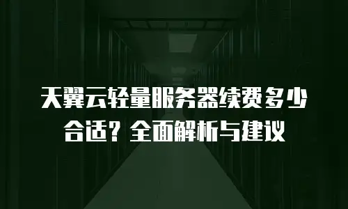 天翼云轻量服务器续费多少合适？全面解析与建议