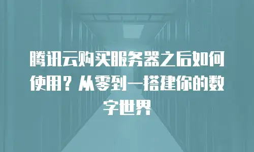 腾讯云购买服务器之后如何使用？从零到一搭建你的数字世界