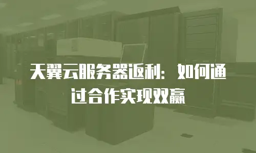 天翼云服务器返利：如何通过合作实现双赢