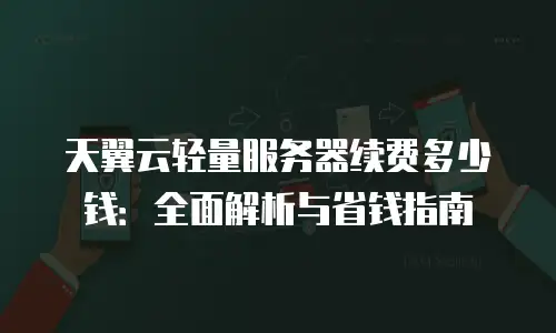 天翼云轻量服务器续费多少钱：全面解析与省钱指南