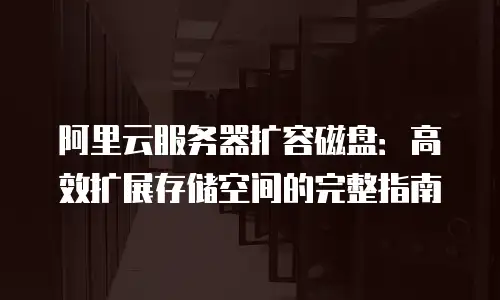 阿里云服务器扩容磁盘：高效扩展存储空间的完整指南