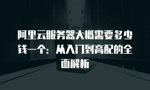 阿里云服务器大概需要多少钱一个：从入门到高配的全面解析