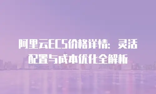 阿里云ECS价格详情：灵活配置与成本优化全解析