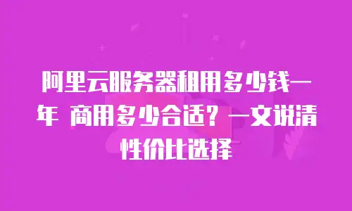 阿里云服务器租用多少钱一年 商用多少合适？一文说清性价比选择