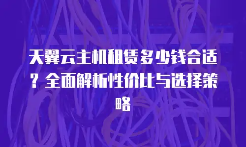 天翼云主机租赁多少钱合适？全面解析性价比与选择策略