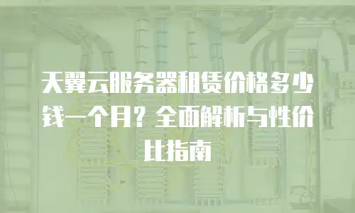 天翼云服务器租赁价格多少钱一个月？全面解析与性价比指南