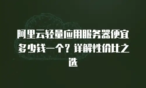 阿里云轻量应用服务器便宜多少钱一个？详解性价比之选