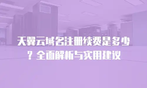 天翼云域名注册续费是多少？全面解析与实用建议