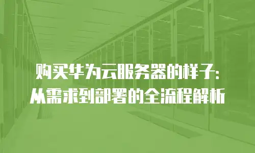 购买华为云服务器的样子：从需求到部署的全流程解析