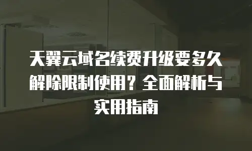 天翼云域名续费升级要多久解除限制使用？全面解析与实用指南
