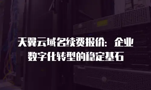 天翼云域名续费报价：企业数字化转型的稳定基石