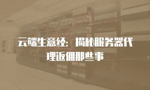 云端生意经：揭秘服务器代理返佣那些事