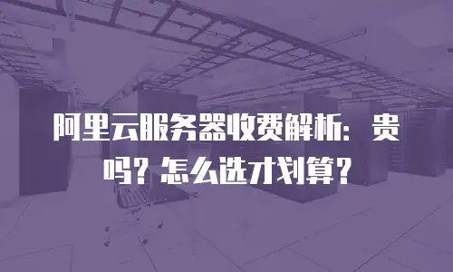阿里云服务器收费解析：贵吗？怎么选才划算？