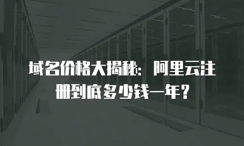 域名价格大揭秘：阿里云注册到底多少钱一年？