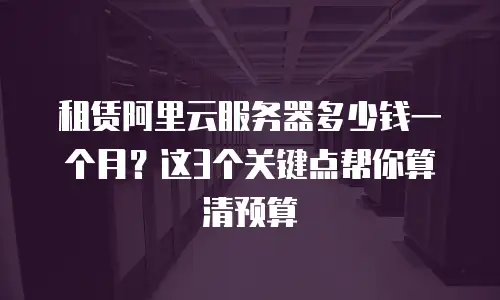 租赁阿里云服务器多少钱一个月？这3个关键点帮你算清预算