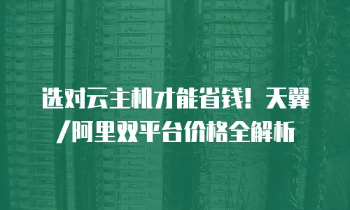 选对云主机才能省钱！天翼/阿里双平台价格全解析