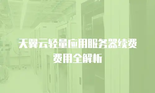 天翼云轻量应用服务器续费费用全解析