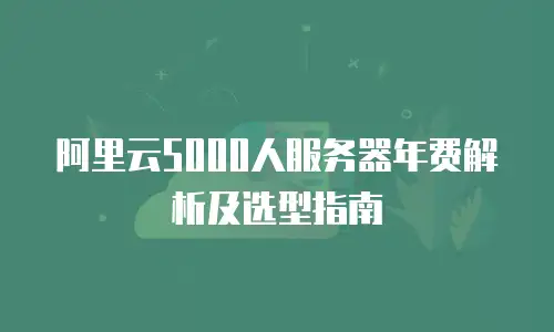 阿里云5000人服务器年费解析及选型指南