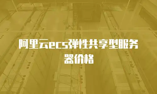 阿里云ecs弹性共享型服务器价格