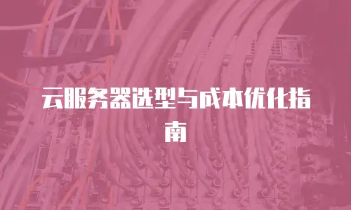 云服务器选型与成本优化指南