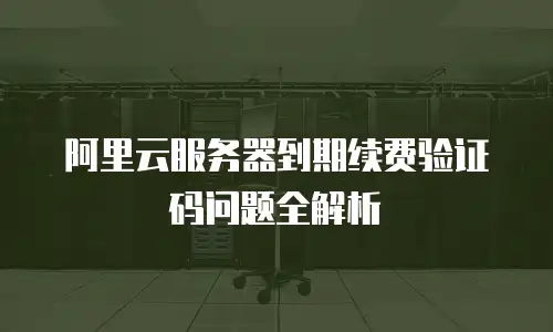 阿里云服务器到期续费验证码问题全解析