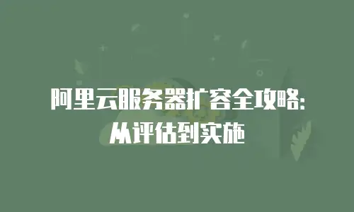阿里云服务器扩容全攻略：从评估到实施