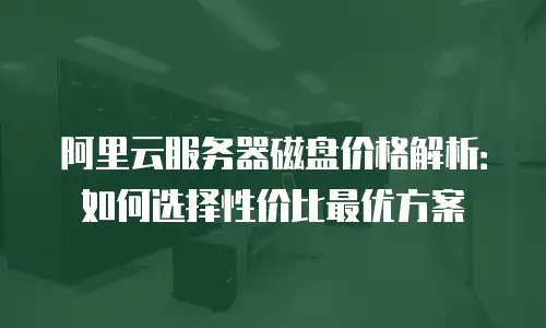 阿里云服务器磁盘价格解析：如何选择性价比最优方案