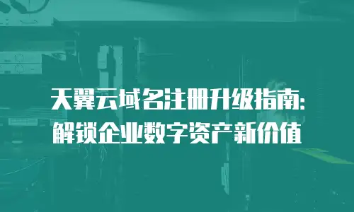 天翼云域名注册升级指南：解锁企业数字资产新价值