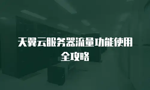 天翼云服务器流量功能使用全攻略