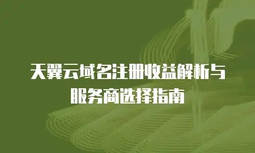 天翼云域名注册收益解析与服务商选择指南