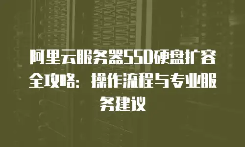 阿里云服务器SSD硬盘扩容全攻略：操作流程与专业服务建议