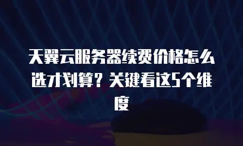天翼云服务器续费价格怎么选才划算？关键看这5个维度