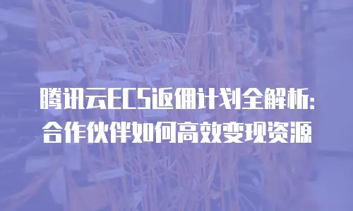 腾讯云ECS返佣计划全解析：合作伙伴如何高效变现资源