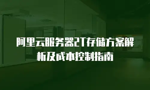 阿里云服务器2T存储方案解析及成本控制指南