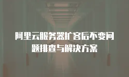 阿里云服务器扩容后不变问题排查与解决方案
