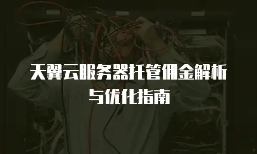 天翼云服务器托管佣金解析与优化指南