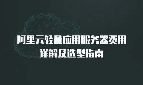 阿里云轻量应用服务器费用详解及选型指南