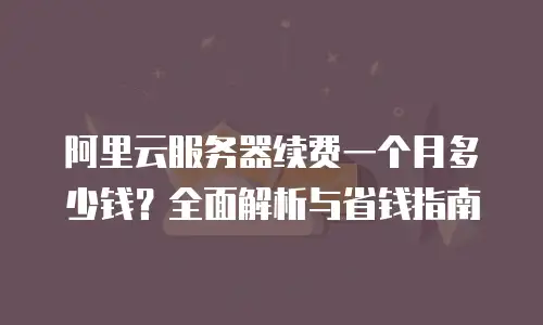 阿里云服务器续费一个月多少钱？全面解析与省钱指南