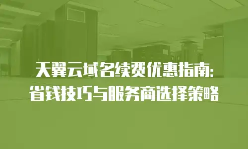 天翼云域名续费优惠指南：省钱技巧与服务商选择策略